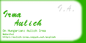 irma aulich business card